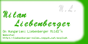 milan liebenberger business card